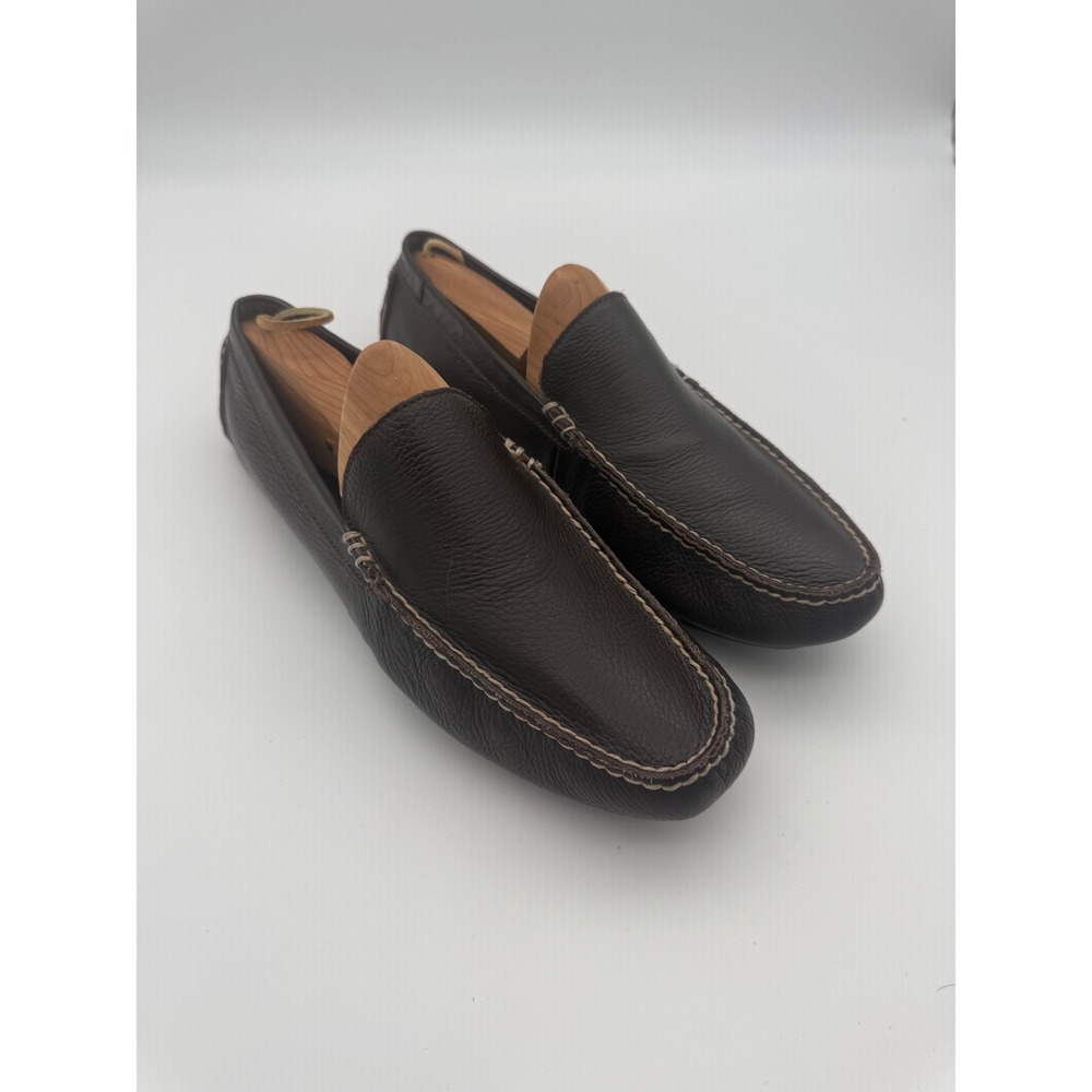 Polo Ralph Lauren Terence Mens 10D Dark Brown Pebbled Leather Driving Loafers